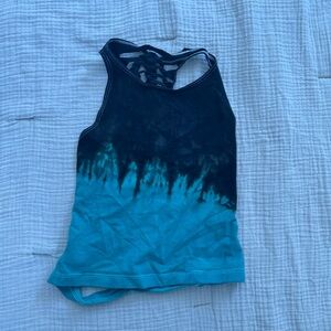 Teal and Black Tie-Dye Tank Top